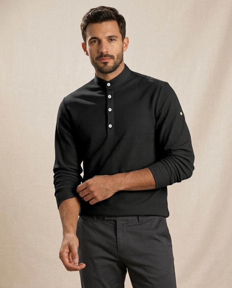 Lands Fashion - Auded | Structured Stand-Collar Shirt Men
