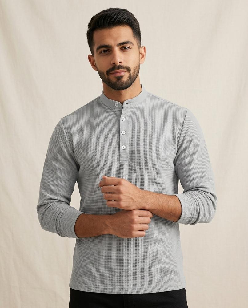 Lands Fashion - Auded | Structured Stand-Collar Shirt Men
