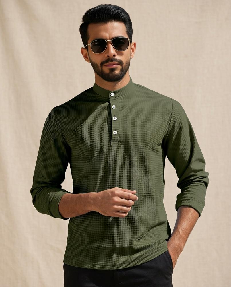 Lands Fashion - Auded | Structured Stand-Collar Shirt Men