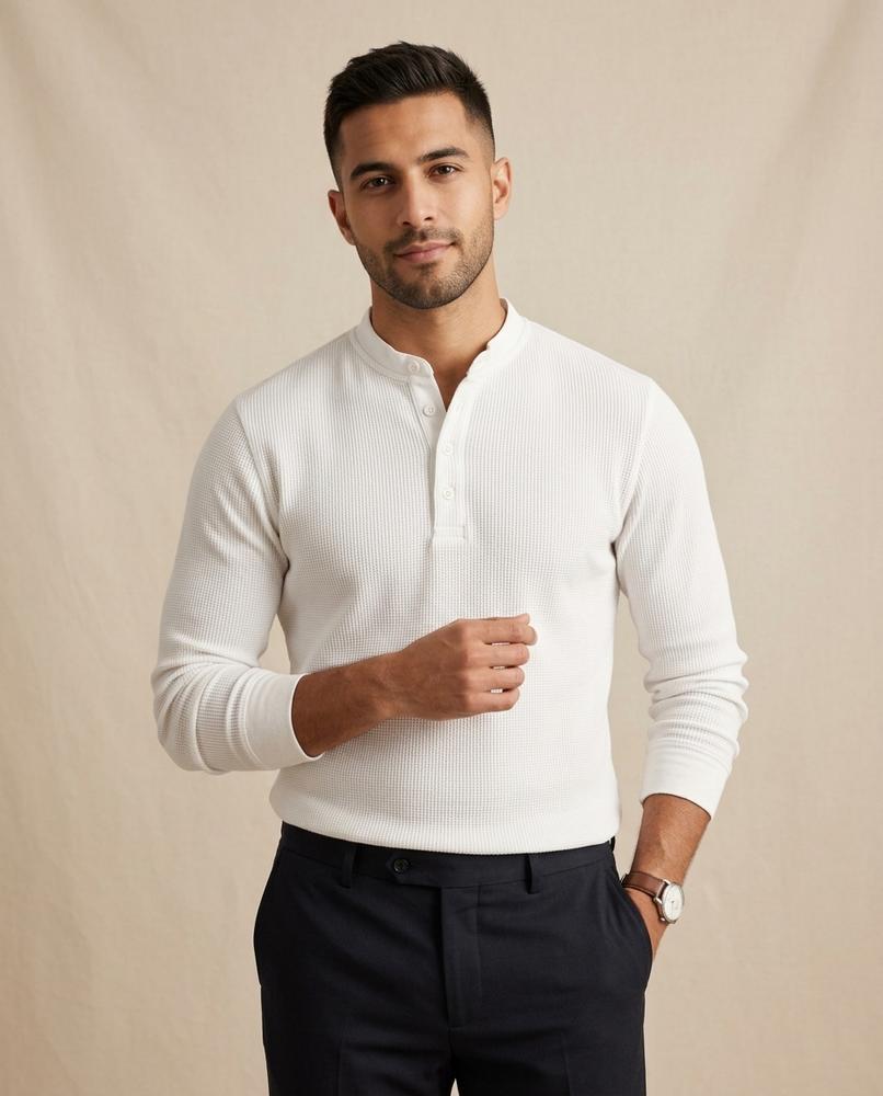 Lands Fashion - Auded | Structured Stand-Collar Shirt Men