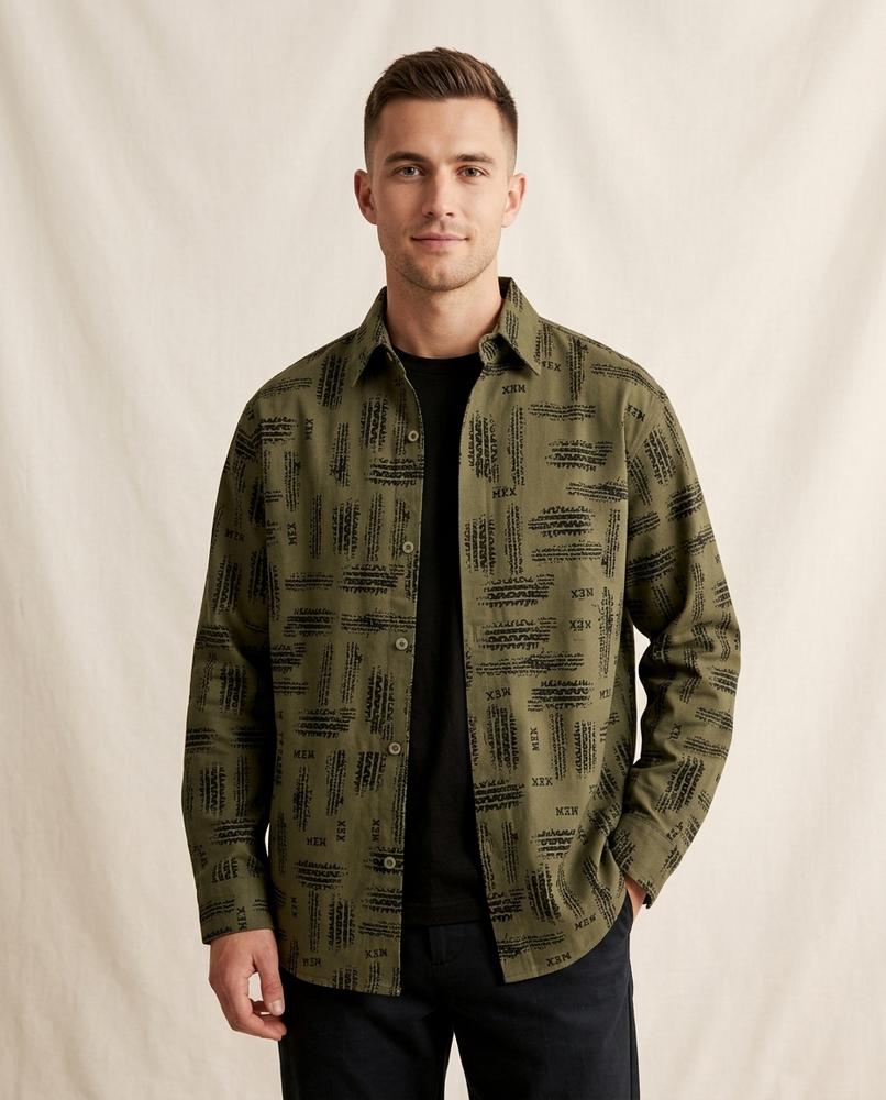 Lands Fashion - Eakan | Patterned Relaxed Fit Shirt Men