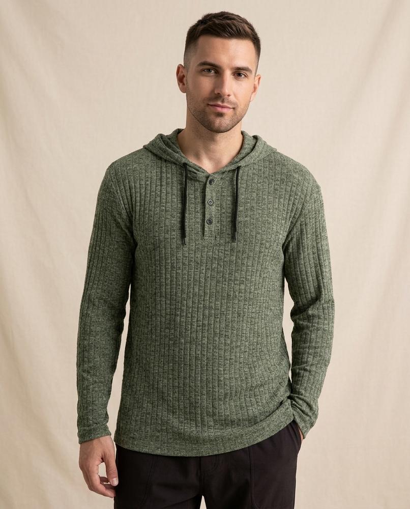 Lands Fashion - Liwek | Ribbed Heathered Hoodie Men