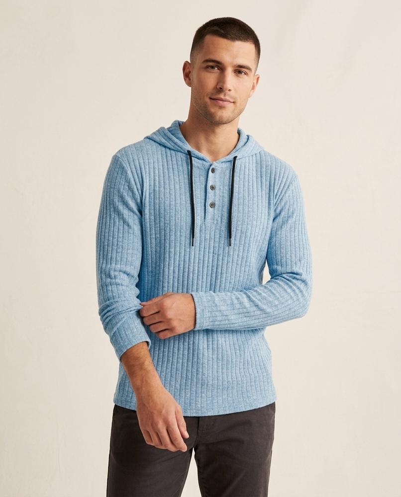 Lands Fashion - Liwek | Ribbed Heathered Hoodie Men