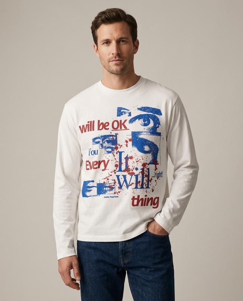 Lands Fashion - Yawod | Long-Sleeved Graphic Print T-Shirt Men