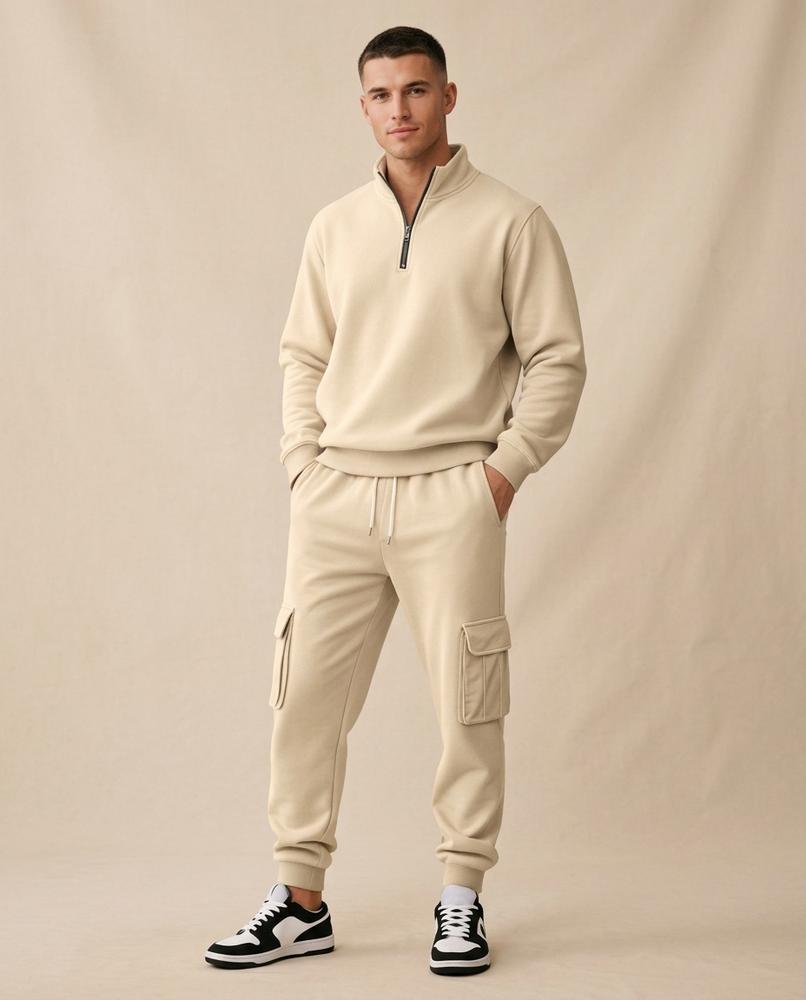Lands Fashion - Corod | Quarter-Zip Cargo Suit Men