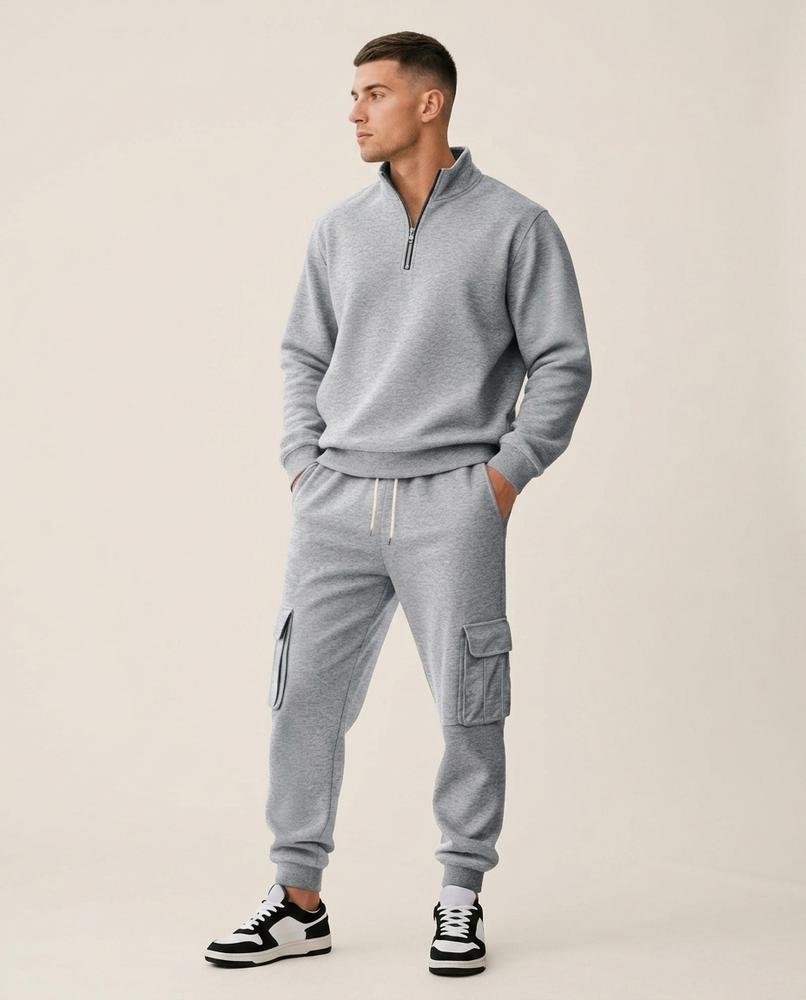Lands Fashion - Corod | Quarter-Zip Cargo Suit Men