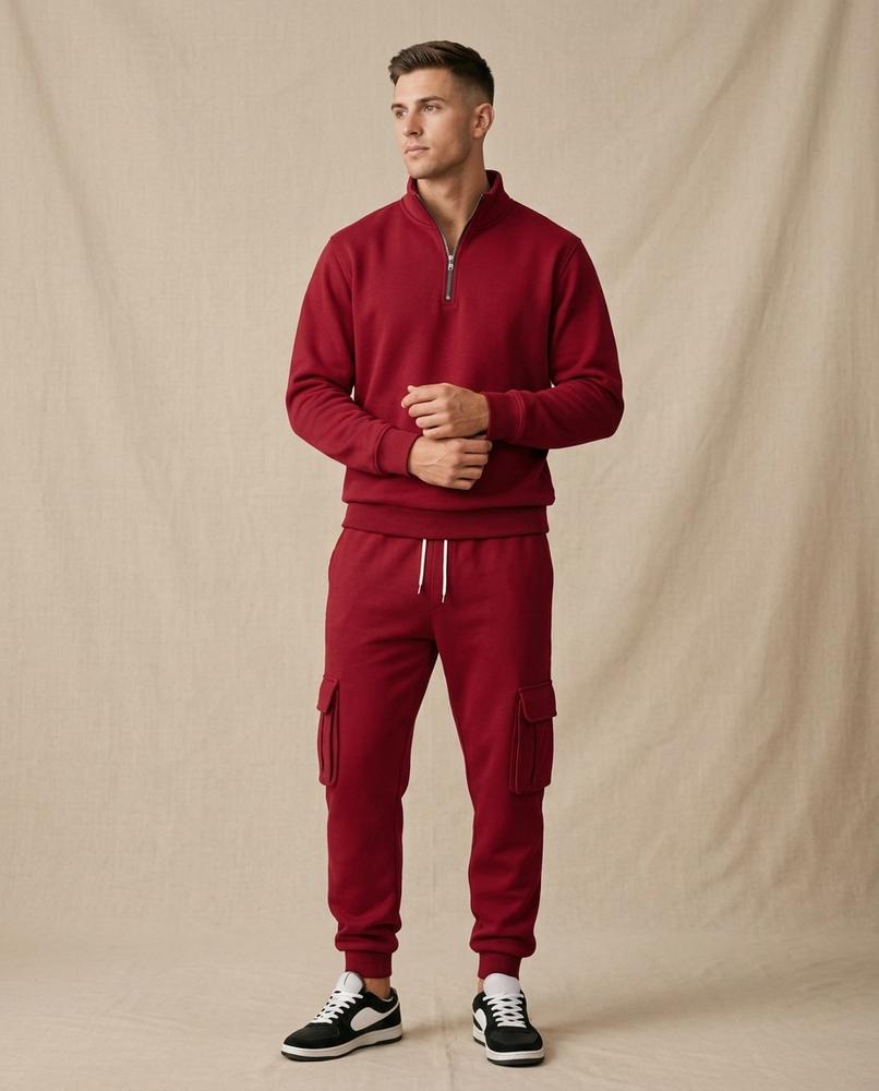 Lands Fashion - Corod | Quarter-Zip Cargo Suit Men