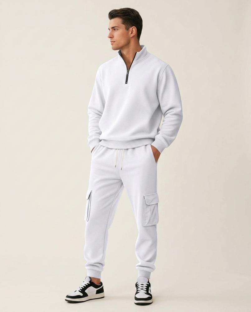 Lands Fashion - Corod | Quarter-Zip Cargo Suit Men