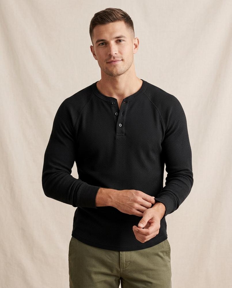 Lands Fashion - Ruwos | Waffle-Knit Henley Shirt Men