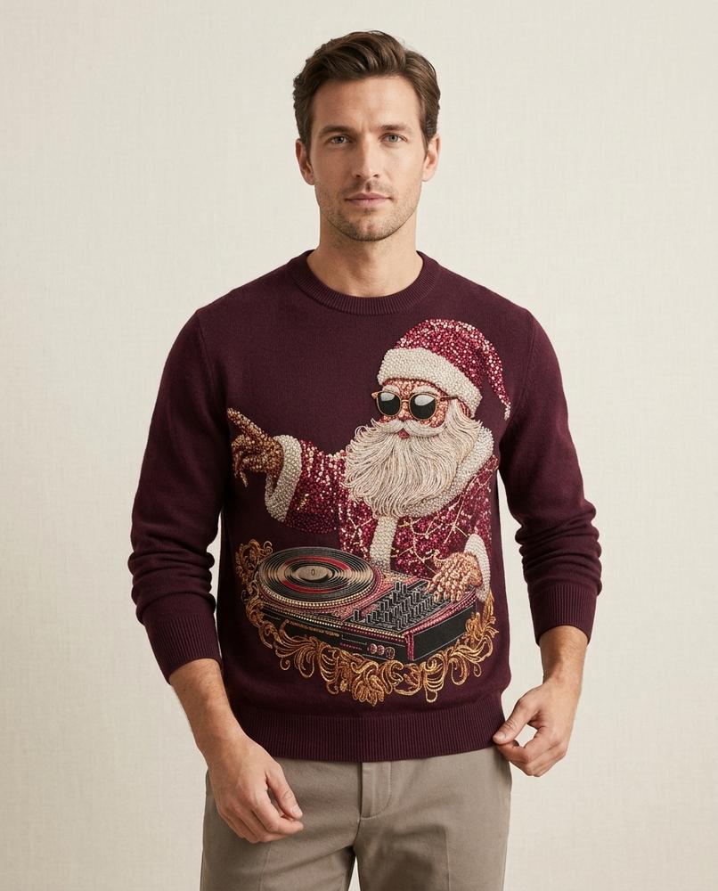 Lands Fashion - Luwom | Embellished Crewneck Sweater Men