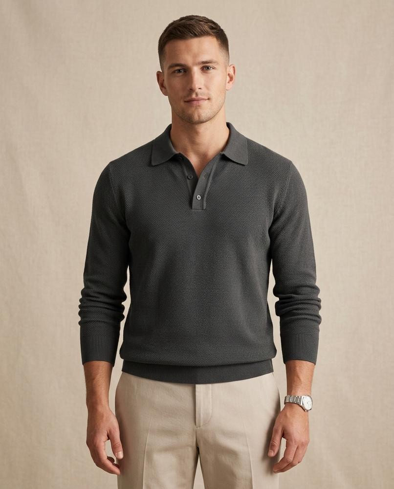 Lands Fashion - Vawor | Textured Knit Long-Sleeved Sweater Men