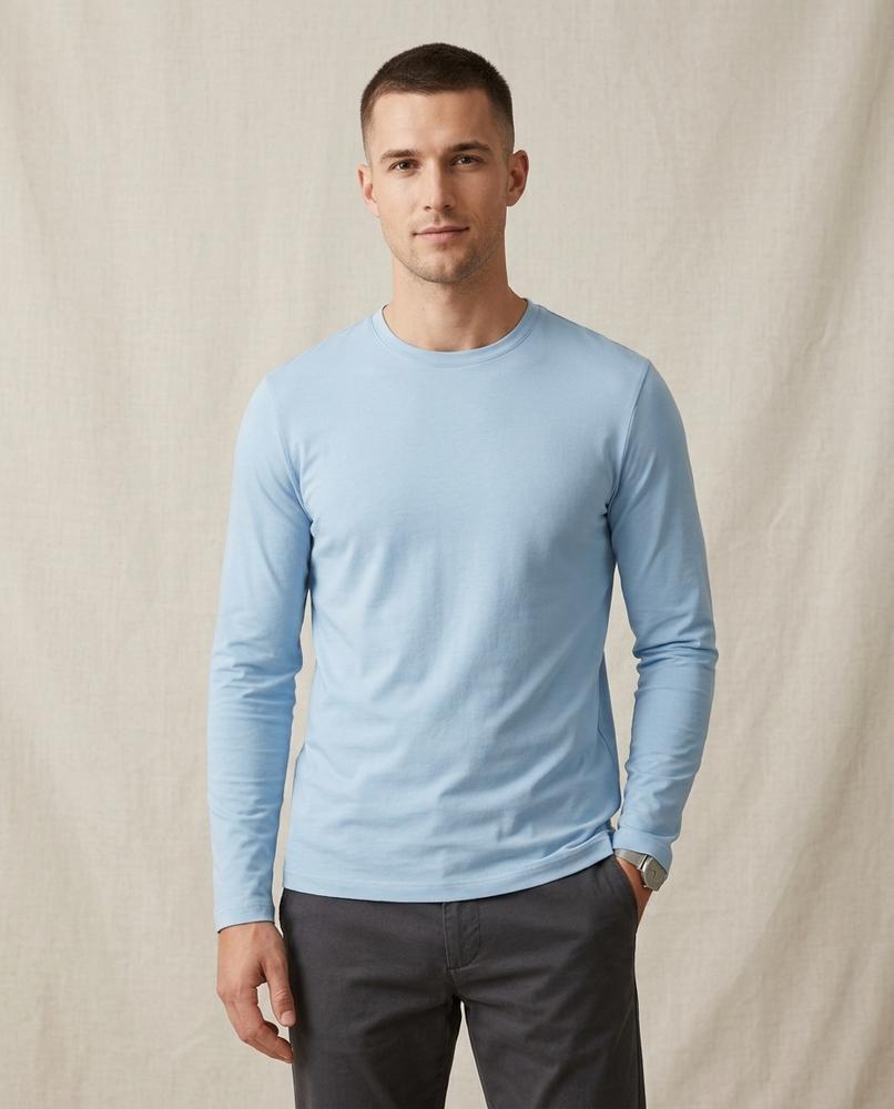 Lands Fashion - Nusav | Long-Sleeved Crewneck T-Shirt Men