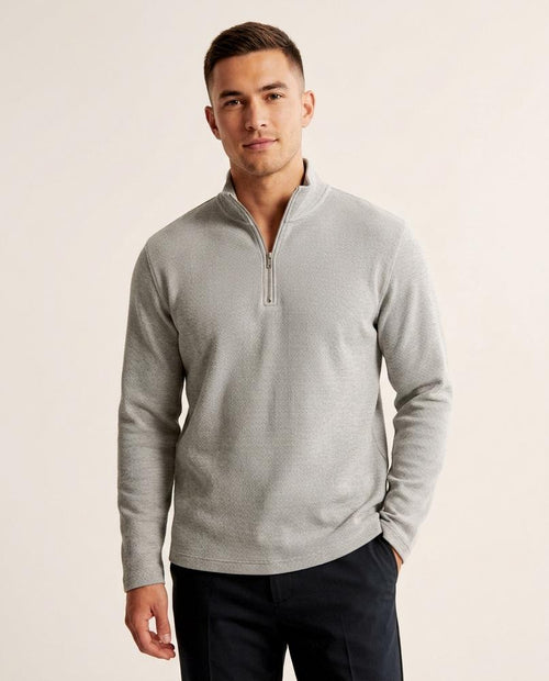 Lands Fashion - Aenen | Textured Quarter-Zip Sweater Men