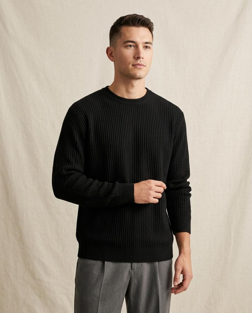 Lands Fashion - Aanar | Rib-Knit Crewneck Sweater Men