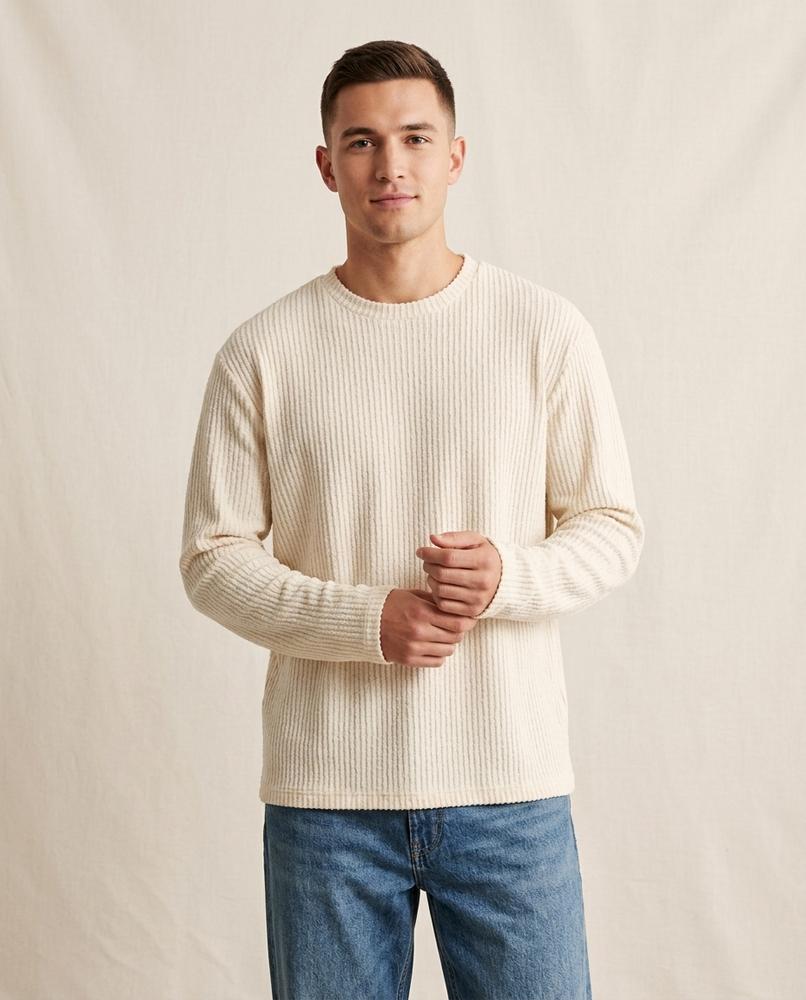 Lands Fashion - Aanar | Rib-Knit Crewneck Sweater Men