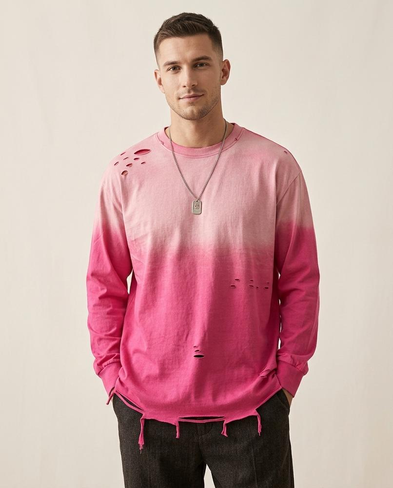 Lands Fashion - Rozod | Distressed Gradient T-Shirt Unisex