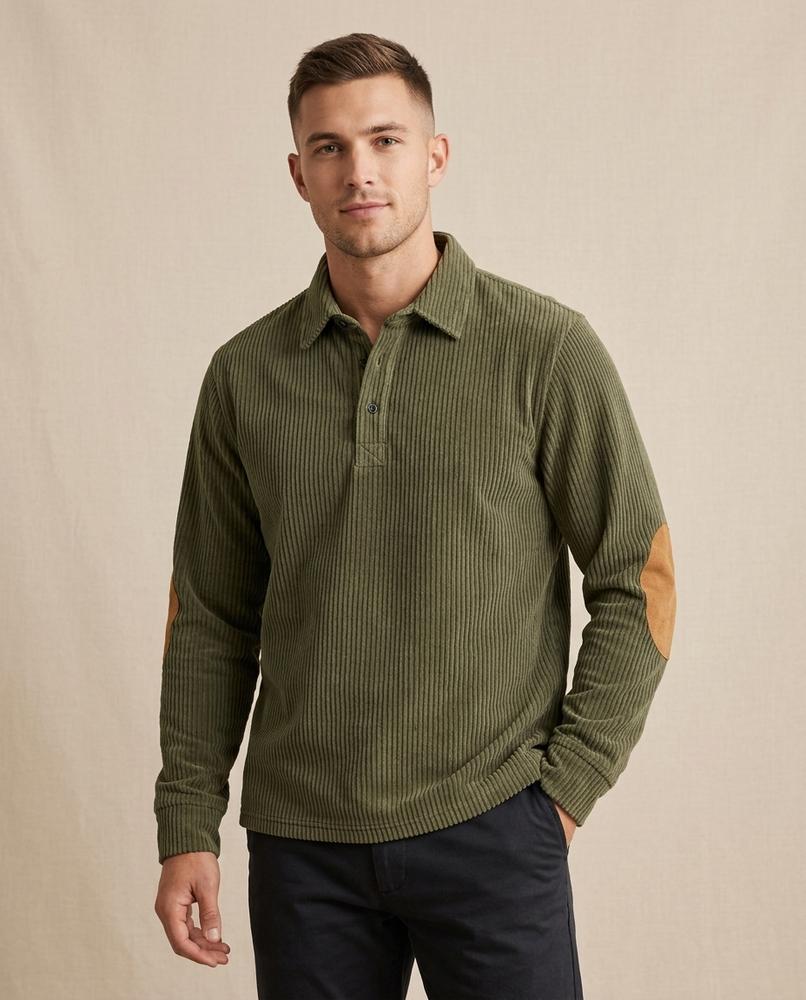 Lands Fashion - Derik | Corduroy Elbow-Patch Sweater Men