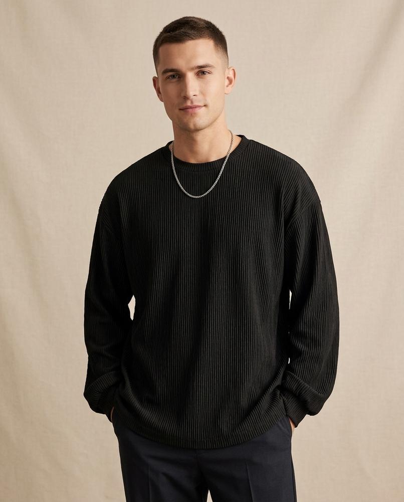 Lands Fashion - Eawin | Ribbed Relaxed Fit Sweater Men