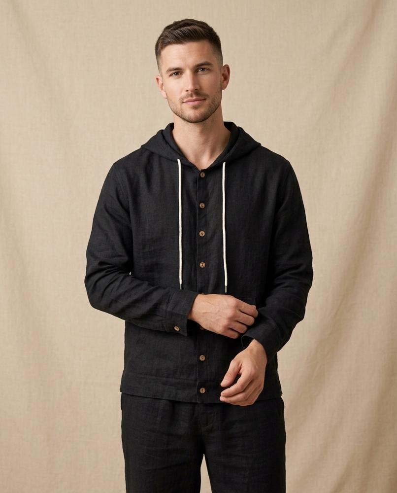 Lands Fashion - Zezet | Linen Hooded Suit Men