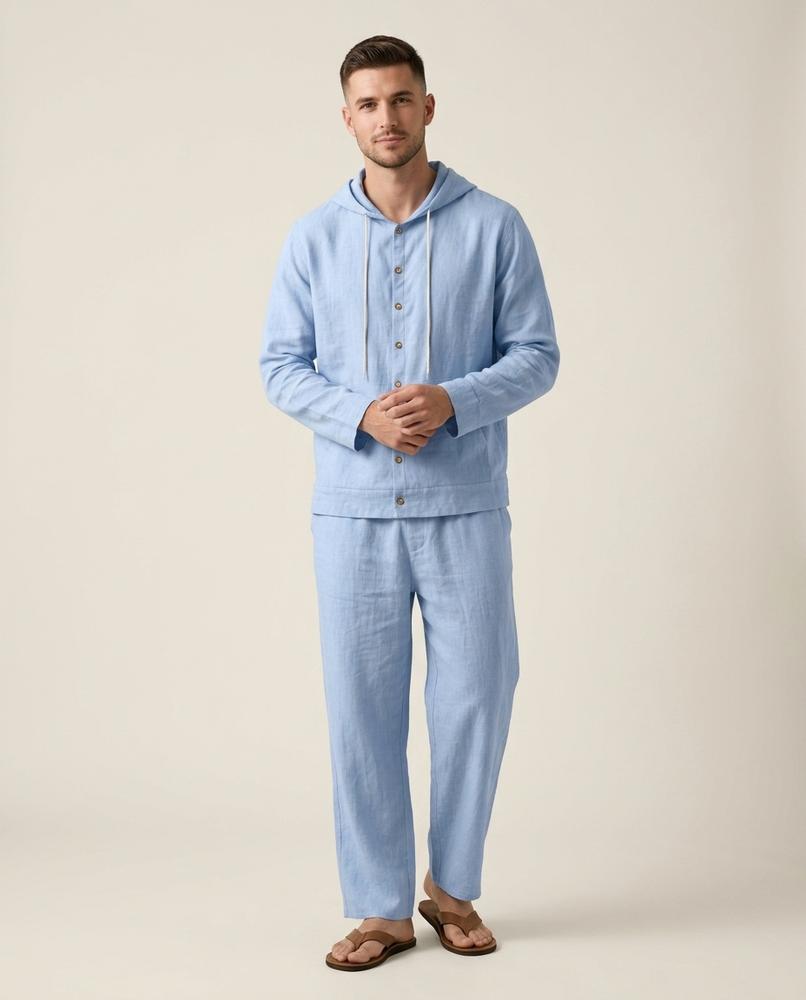 Lands Fashion - Zezet | Linen Hooded Suit Men