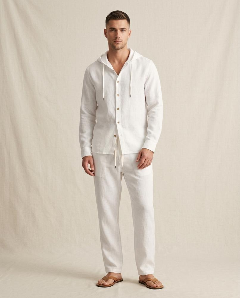 Lands Fashion - Zezet | Linen Hooded Suit Men