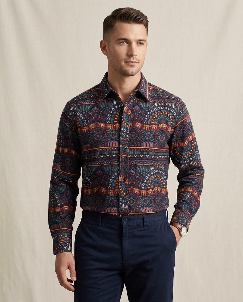 Lands Fashion - Vofer | Patterned Long-Sleeved Shirt Men