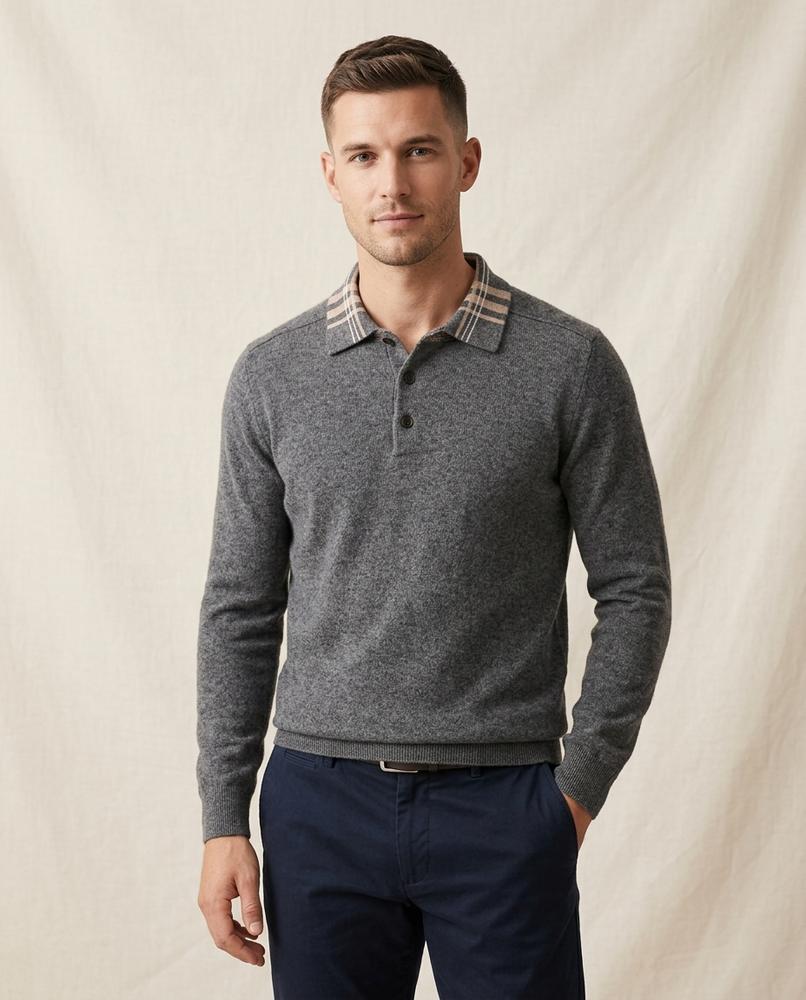 Lands Fashion - Dorum | Knitted Polo Collar Sweater Men