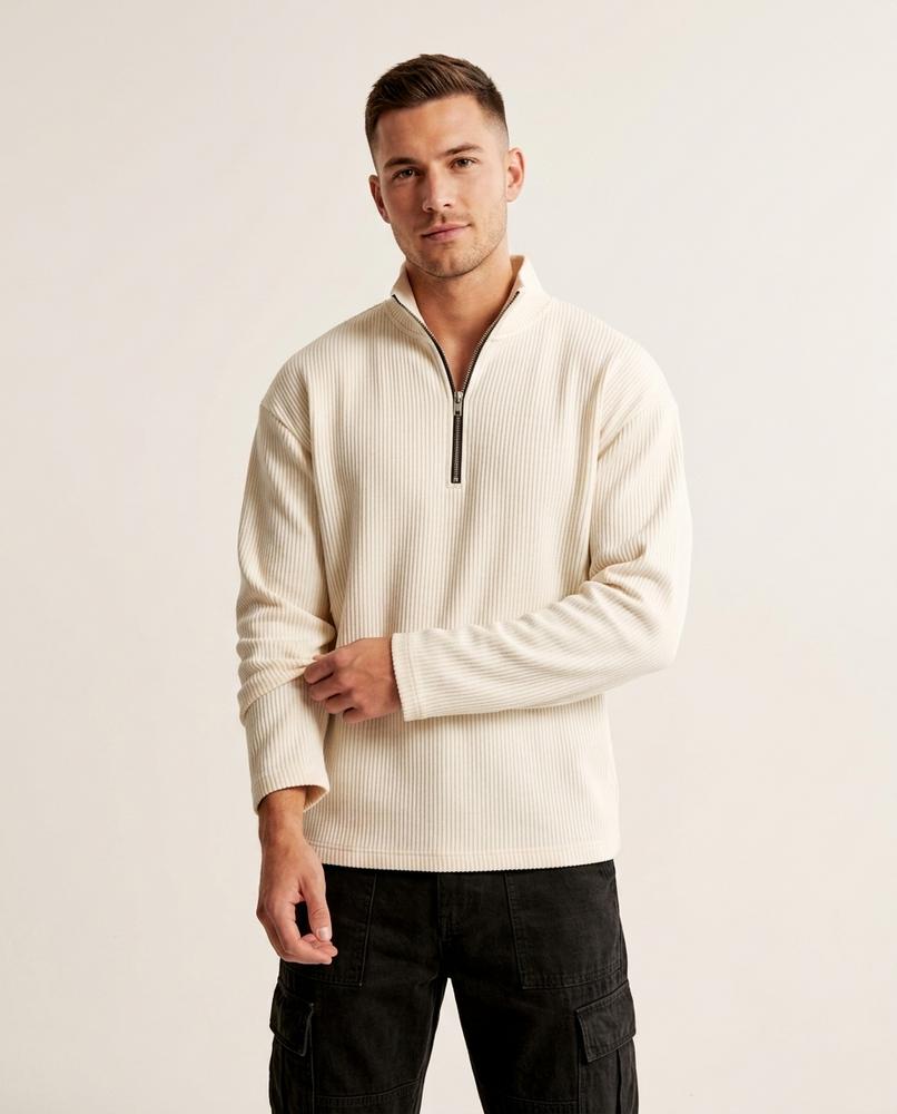 Lands Fashion - Tapar | Ribbed Half-Zip Sweater Men