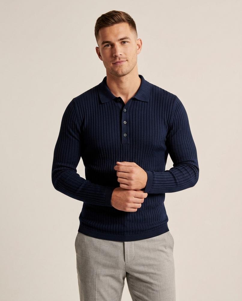 Lands Fashion - Kokim | Rib-Knit Slim-Fit Sweater Men