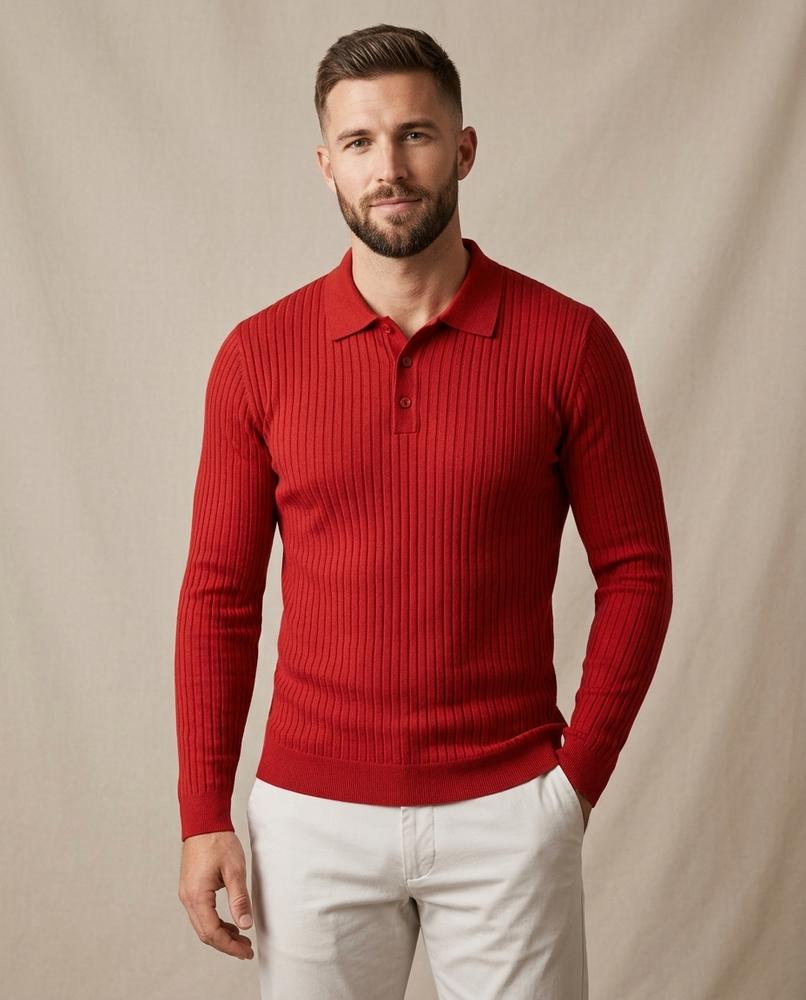 Lands Fashion - Kokim | Rib-Knit Slim-Fit Sweater Men