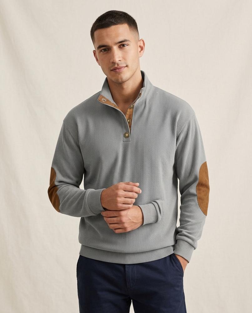 Lands Fashion - Nudul | Ribbed Buttoned Sweater Men