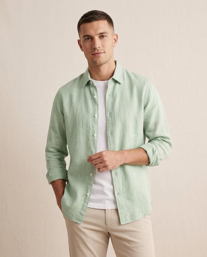Lands Fashion - Renov | Ramie-Blend Button-Up Shirt Men
