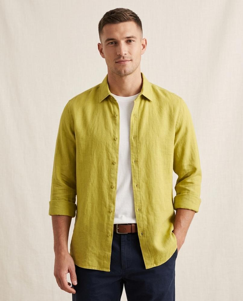 Lands Fashion - Renov | Ramie-Blend Button-Up Shirt Men