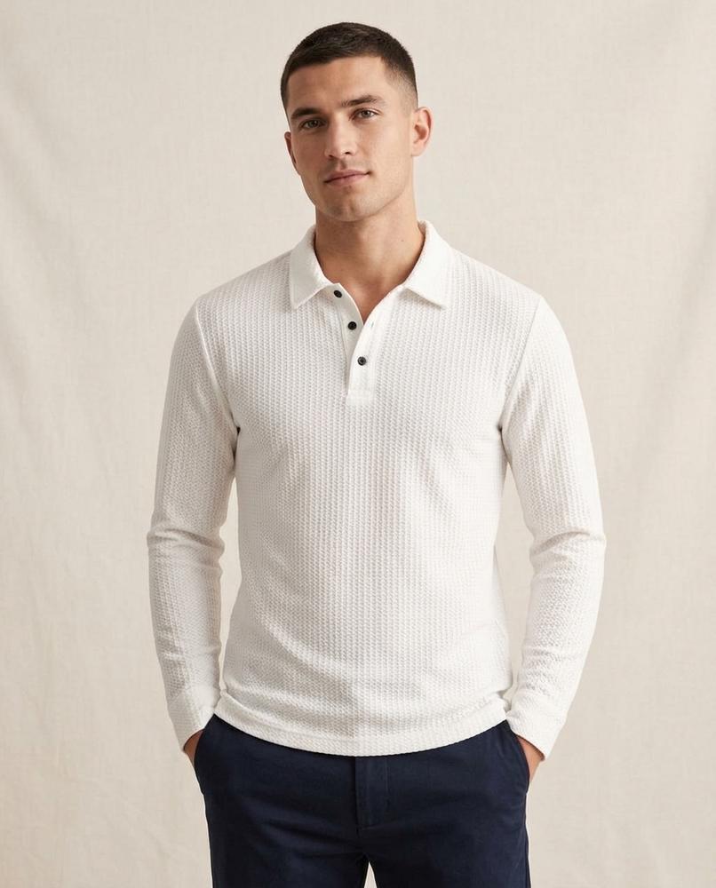 Lands Fashion - Ridod | Waffle-Knit Collared Sweater Men