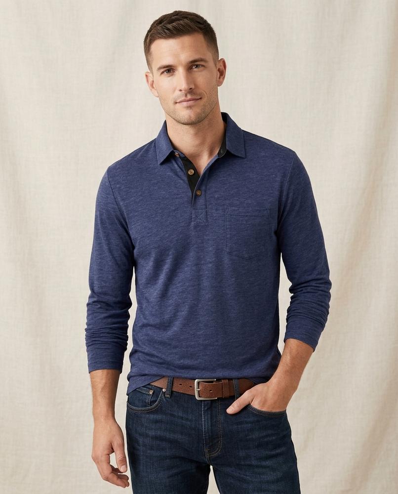 Lands Fashion - Nases | Long-Sleeved Heathered Shirt Men