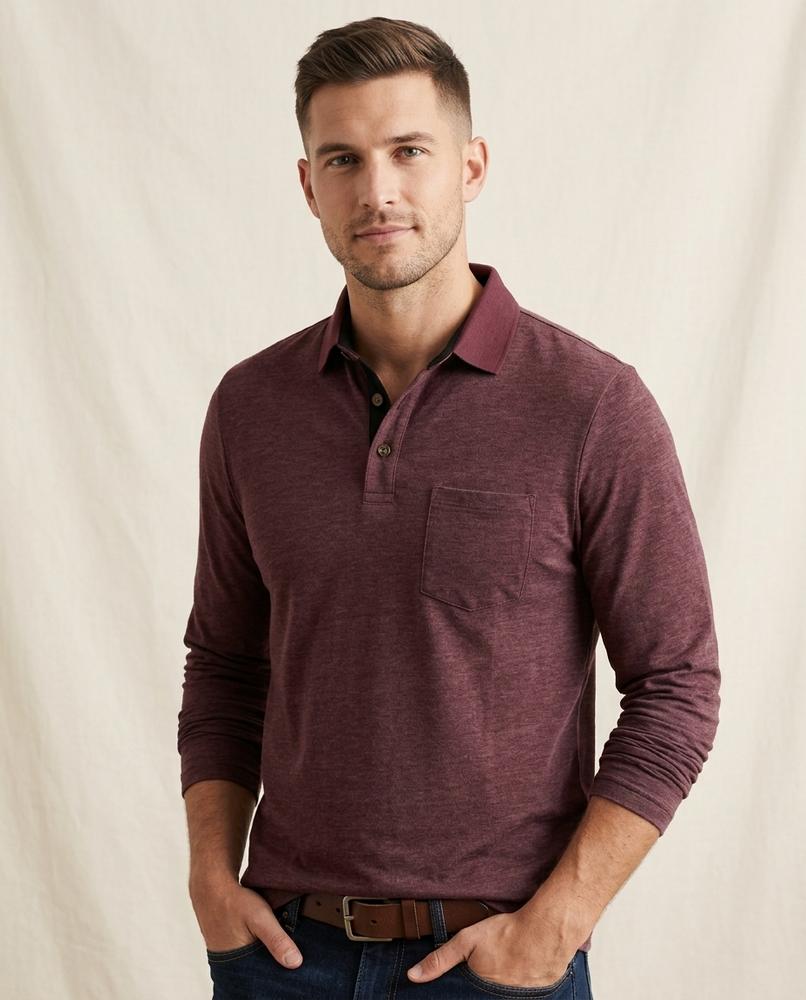 Lands Fashion - Nases | Long-Sleeved Heathered Shirt Men