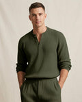 Lands Fashion - Roval | Ribbed Henley Sweater Men
