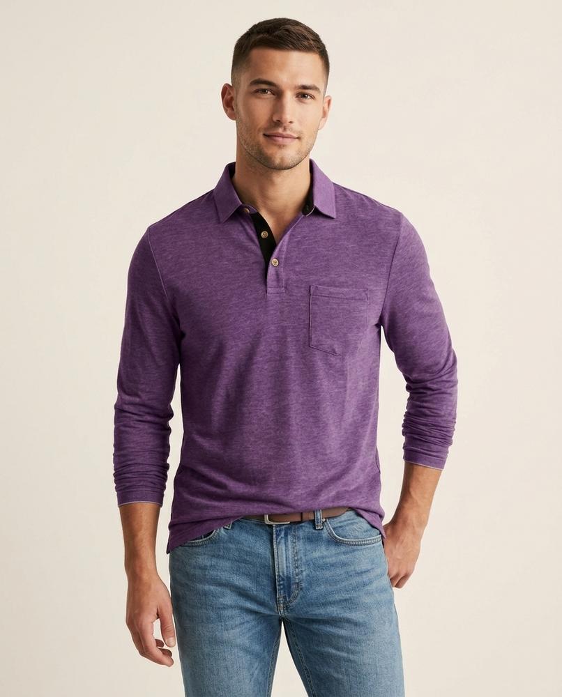Lands Fashion - Nases | Long-Sleeved Heathered Shirt Men