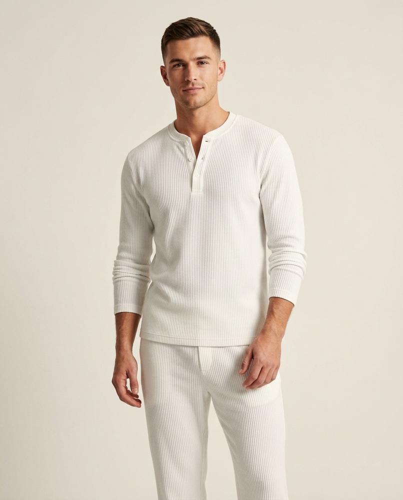 Lands Fashion - Roval | Ribbed Henley Sweater Men