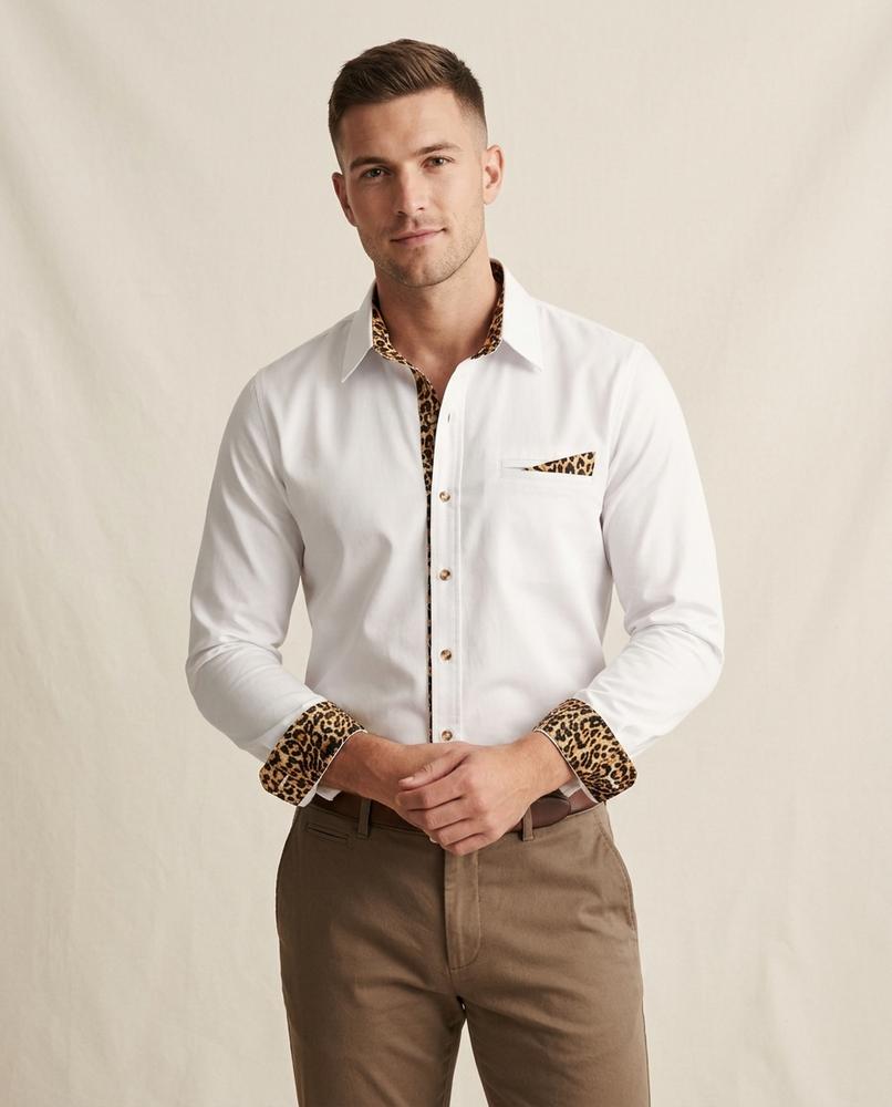 Lands Fashion - Tumev | Button-Up Contrast-Trim Shirt Men