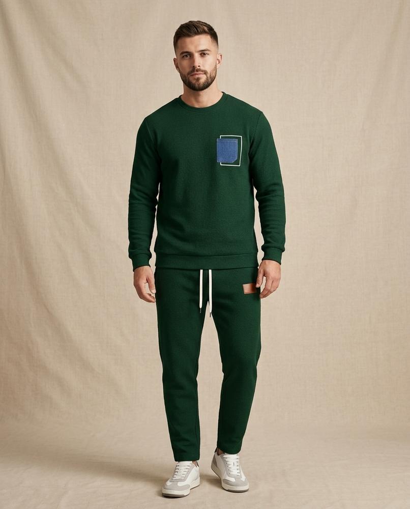 Lands Fashion - Yisev | Quilted Two-Piece Suit Men