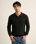 Lands Fashion - Aegad | Rib-Knit Collared Sweater Men