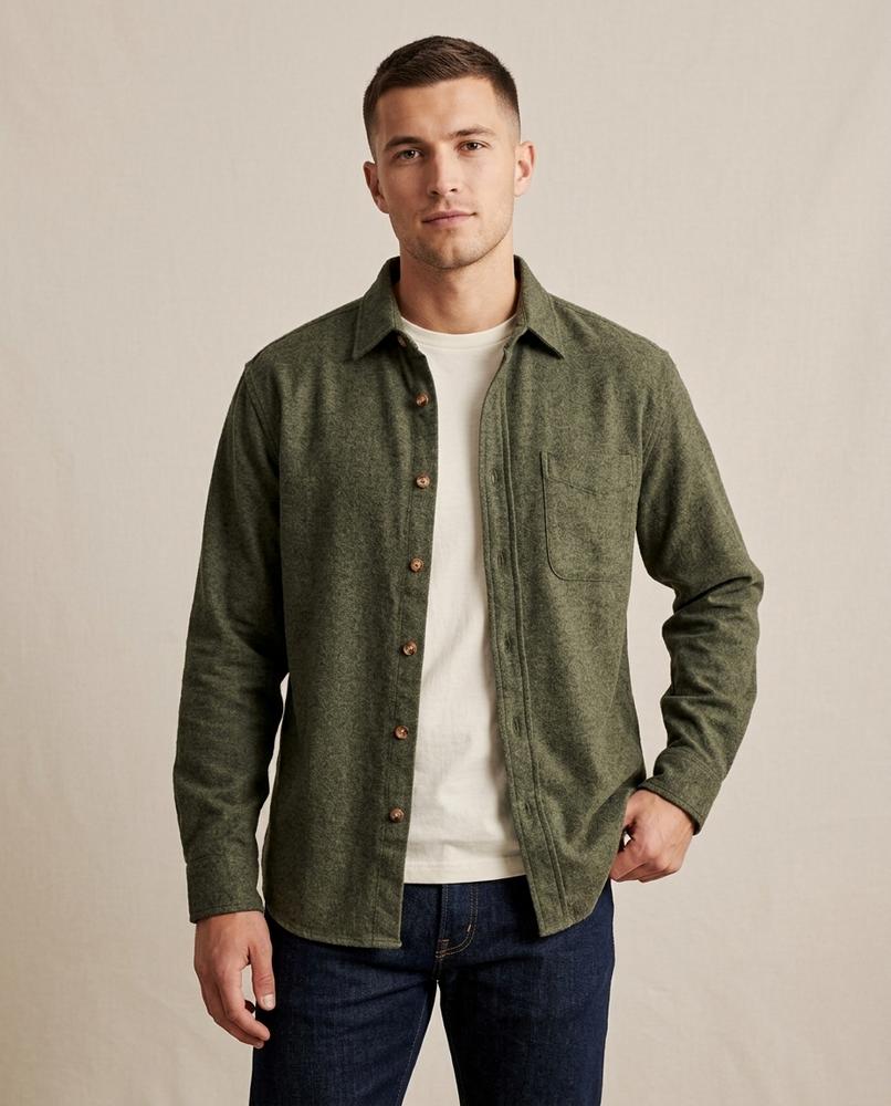 Lands Fashion - Yemav | Brushed Long-Sleeved Shirt Men
