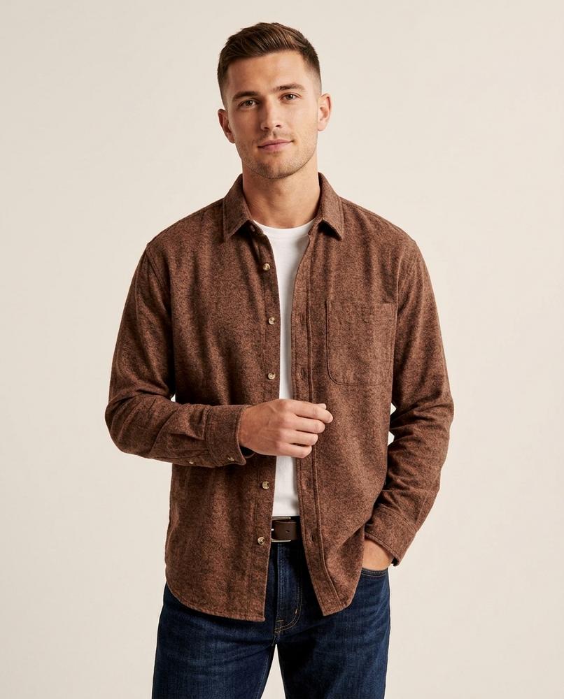 Lands Fashion - Yemav | Brushed Long-Sleeved Shirt Men