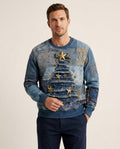 Lands Fashion - Dohor | Patchwork Denim Sweater Men