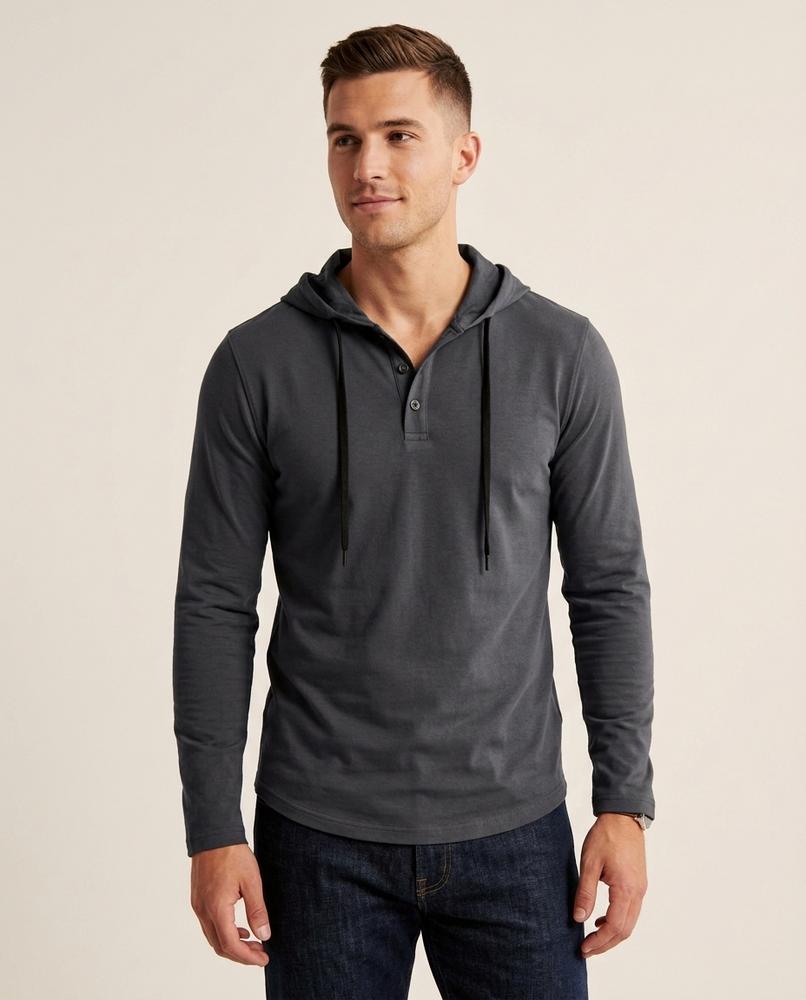 Lands Fashion - Luzev | Buttoned Long-Sleeved Hoodie Men