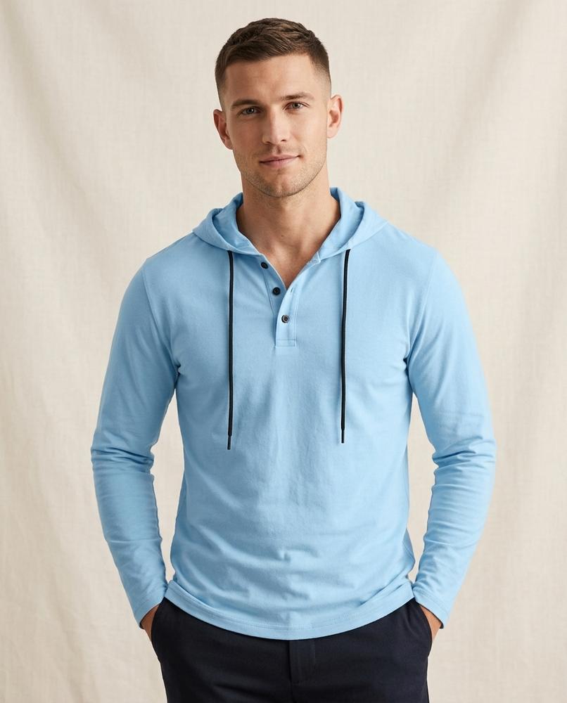 Lands Fashion - Luzev | Buttoned Long-Sleeved Hoodie Men