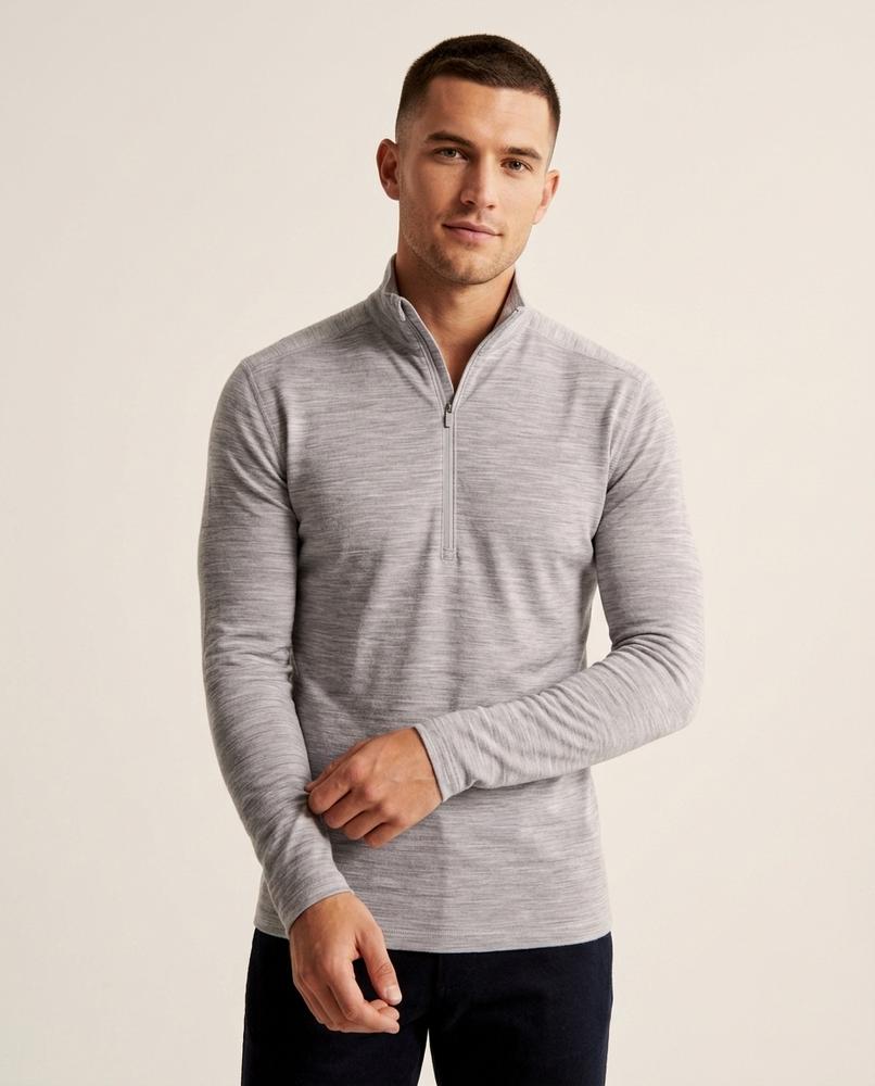 Lands Fashion - Rirot | Quarter-Zip Merino Wool Sweater Men
