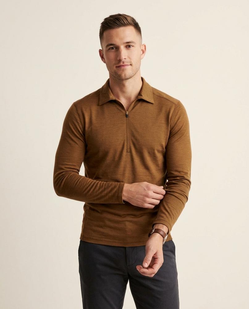 Lands Fashion - Rirot | Quarter-Zip Merino Wool Sweater Men