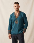 Lands Fashion - Zigak | Embroidered V-Neck Tunic Men
